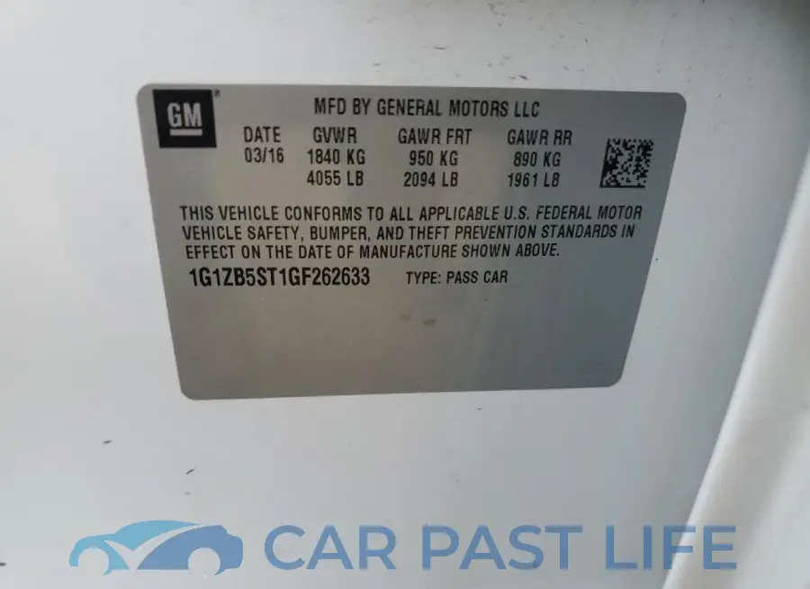 1G1ZB5ST1GF262633# 12