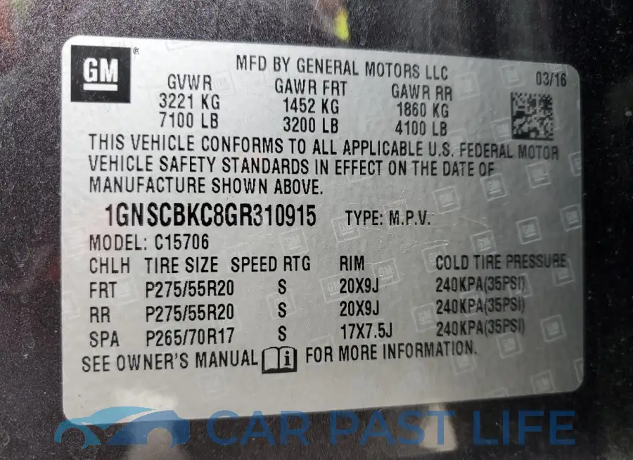 1GNSCBKC8GR310915# 13