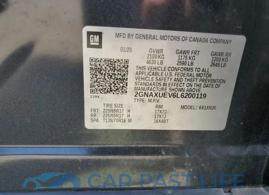 2GNAXUEV6L6200119# 12