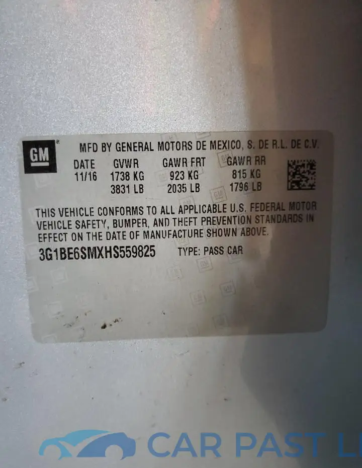 3G1BE6SMXHS559825# 12