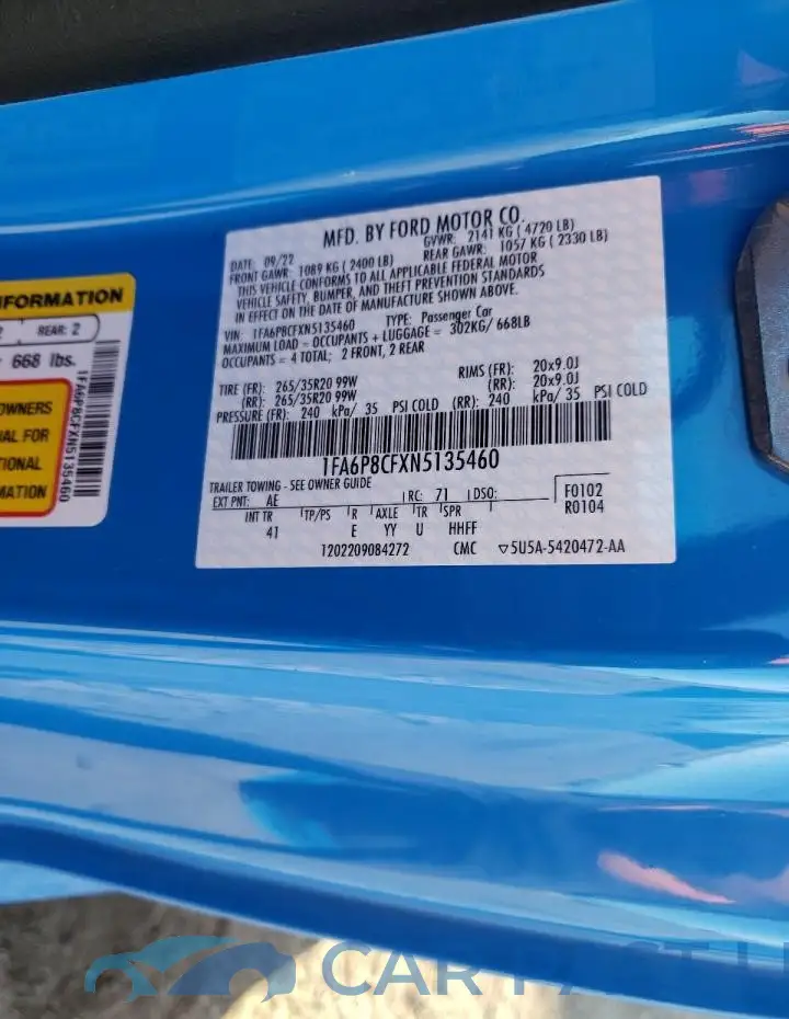 1FA6P8CFXN5135460# 12