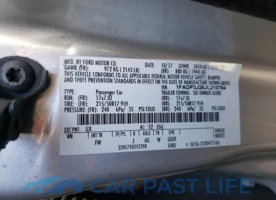 1FADP3J26JL210784# 12