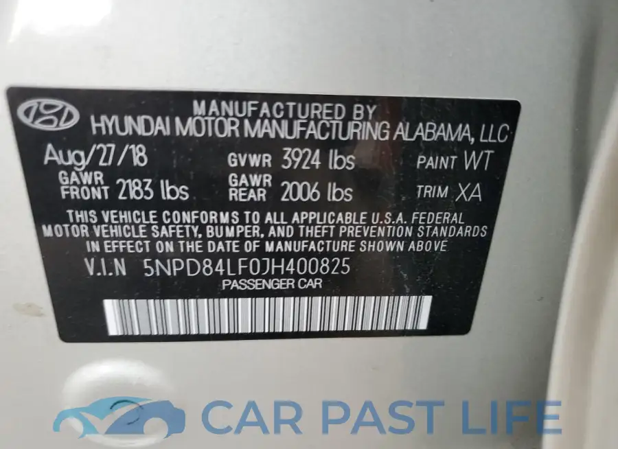 5NPD84LF0JH400825# 12