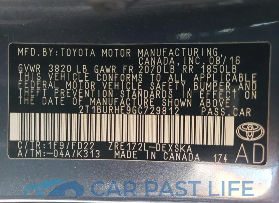 2T1BURHE9GC729812# 12