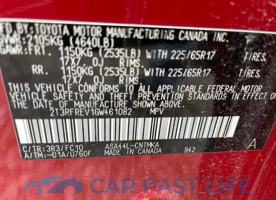 2T3RFREV1GW461082# 10