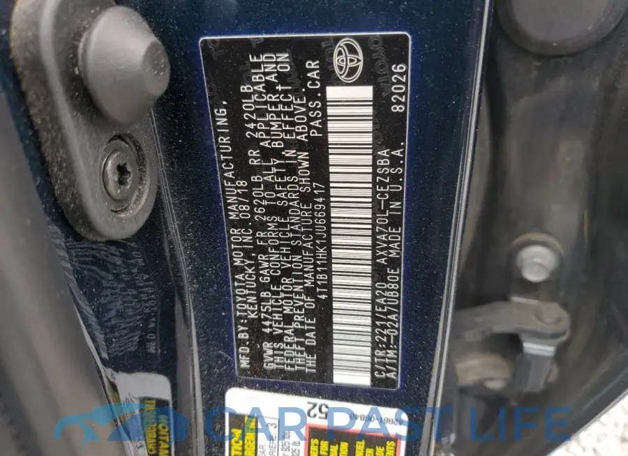 4T1B11HK1JU669417# 12