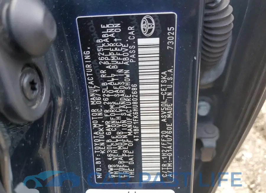 4T1BF1FK6HU802686# 12