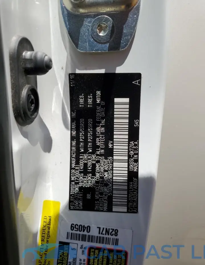 5TDDW5G16HS149159# 13