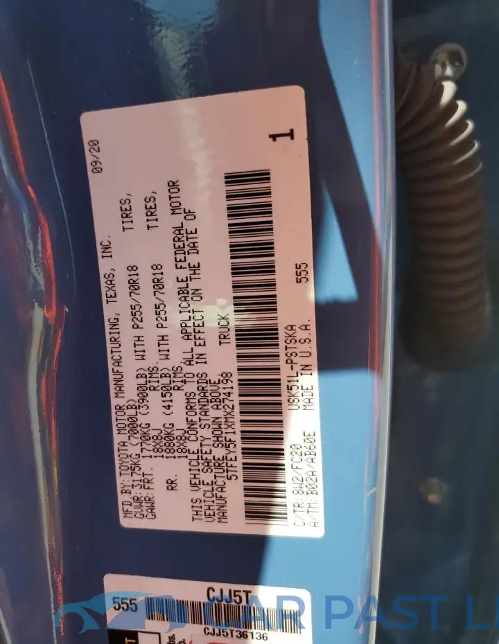 5TFEY5F1XMX274198# 12