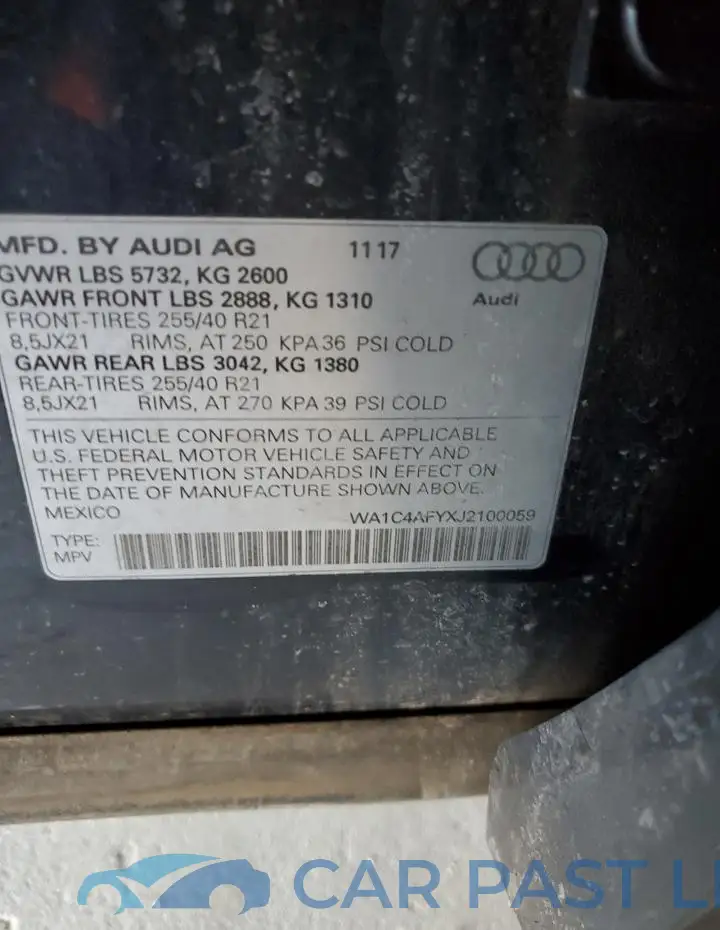 WA1C4AFYXJ2100059# 12