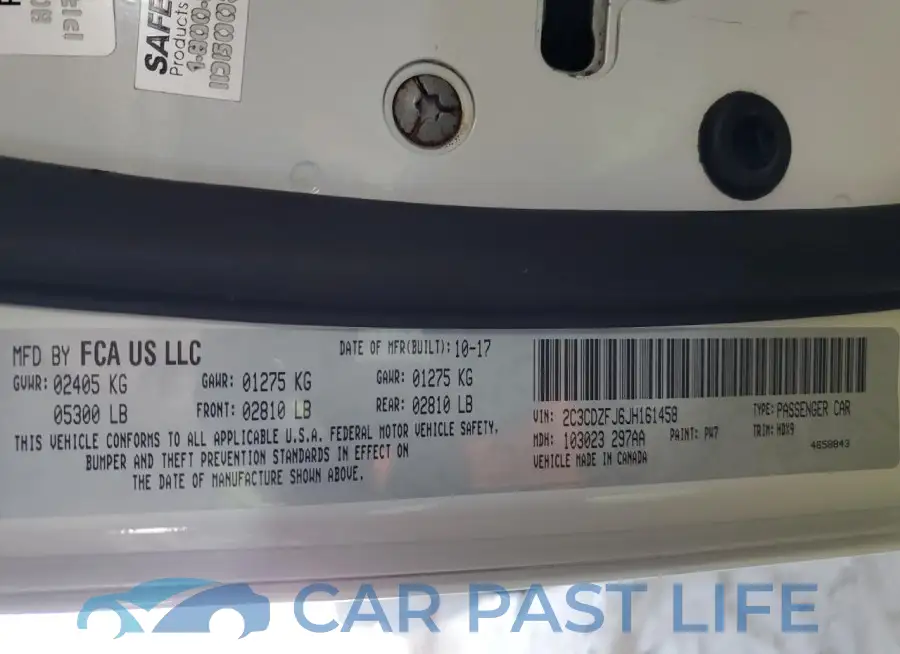 2C3CDZFJ6JH161458# 12