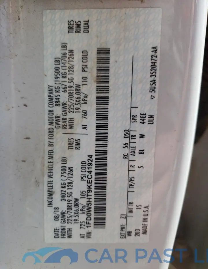1FD0W5HT9KEC41924# 13
