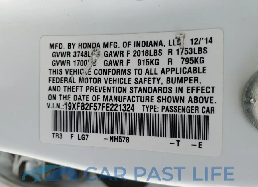 19XFB2F57FE221324# 12