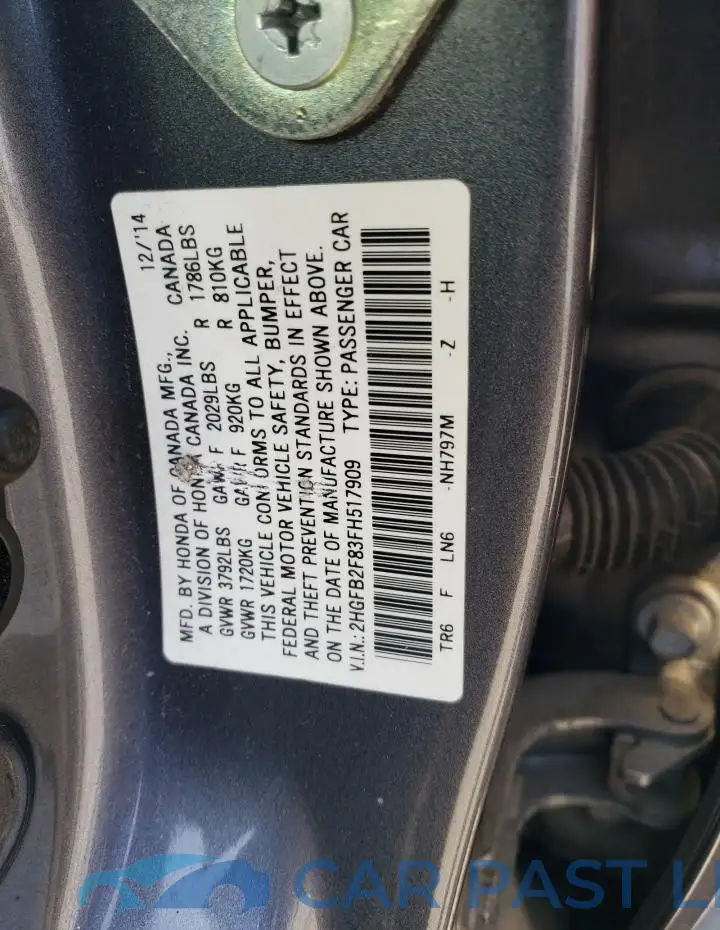 2HGFB2F83FH517909# 12