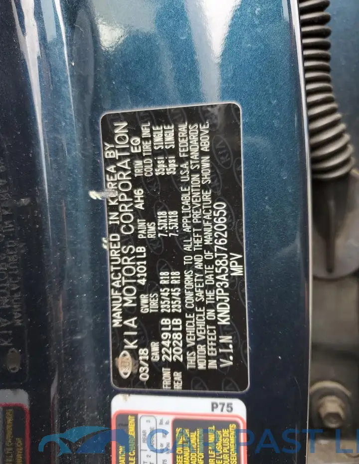 KNDJP3A58J7620650# 13