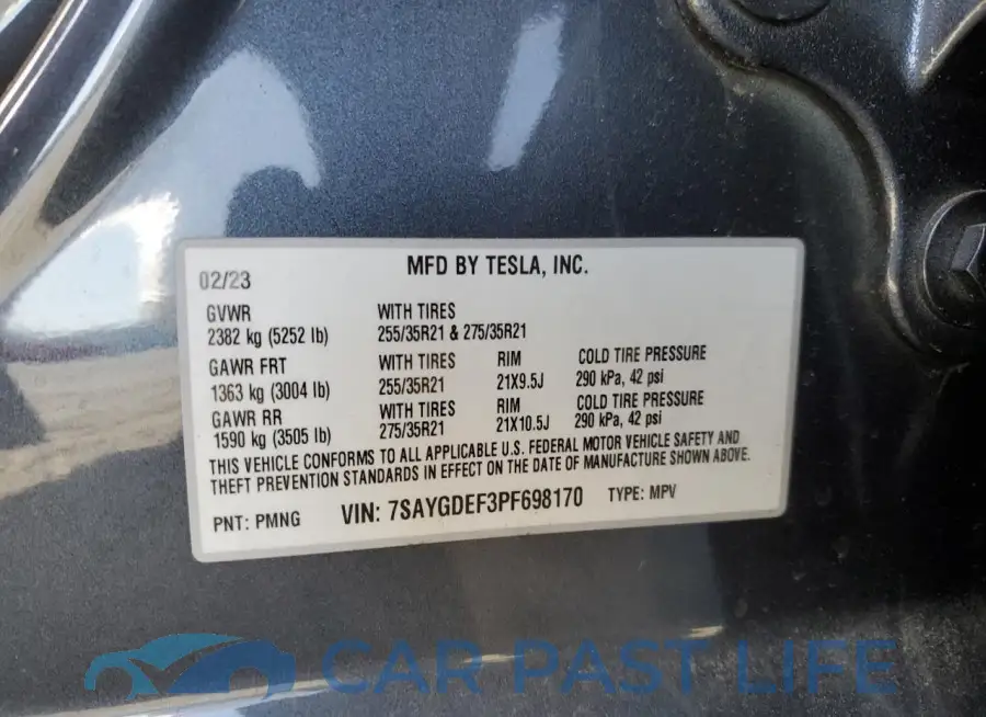 7SAYGDEF3PF698170# 12