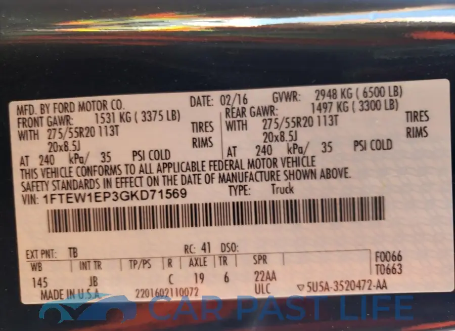1FTEW1EP3GKD71569# 12