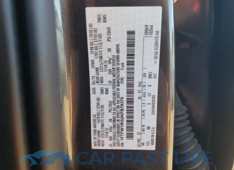 1FTFW1RG2KFB78376# 13