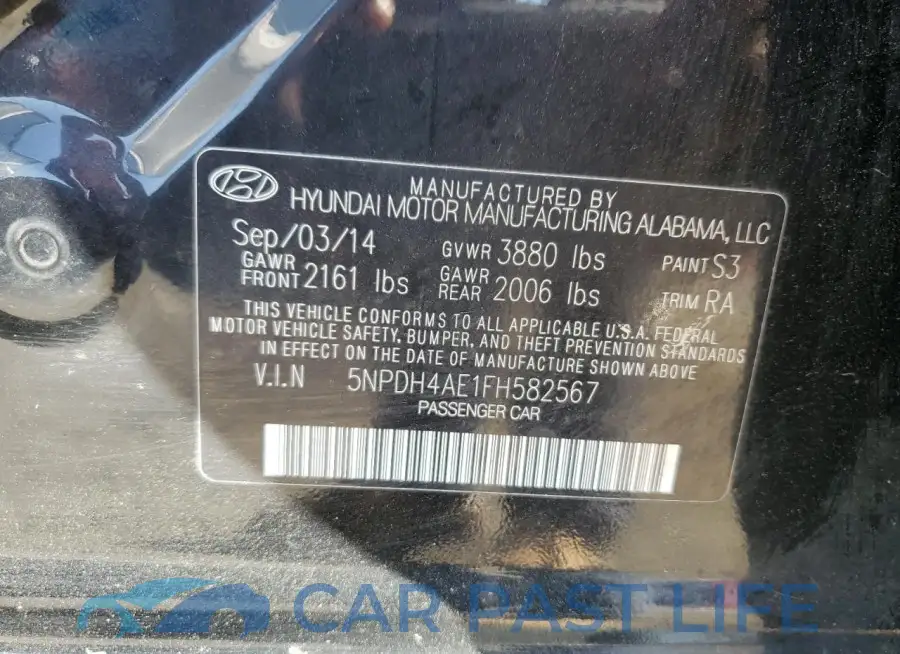 5NPDH4AE1FH582567# 12