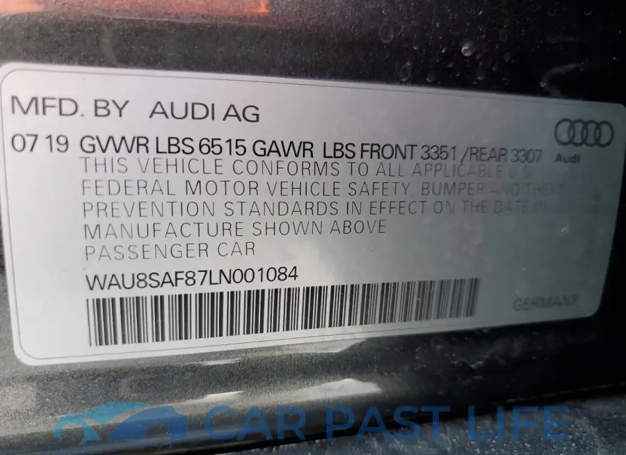 WAU8SAF87LN001084# 13