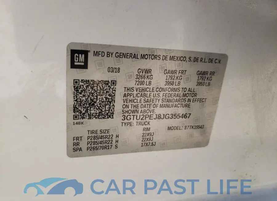 3GTU2PEJ8JG355467# 12