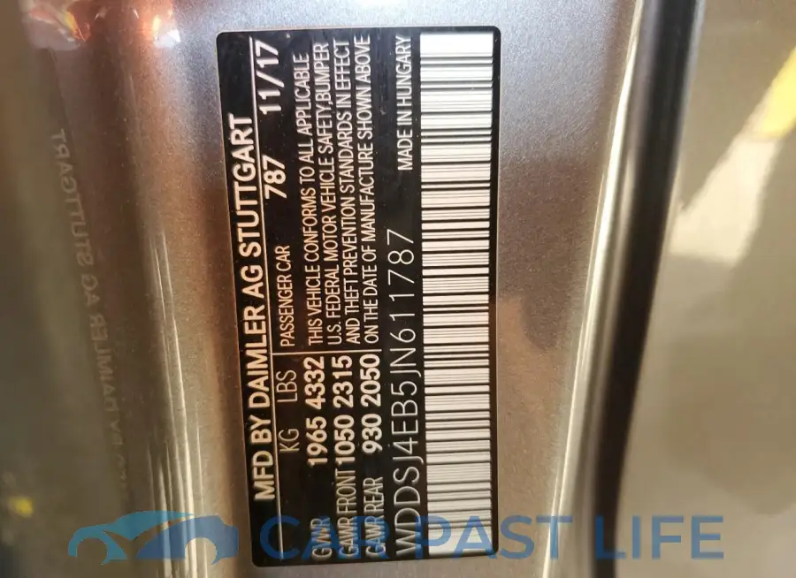WDDSJ4EB5JN611787# 12