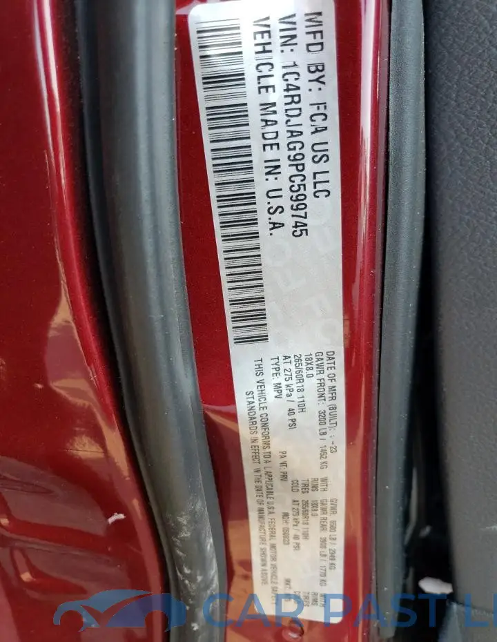 1C4RDJAG9PC599745# 13