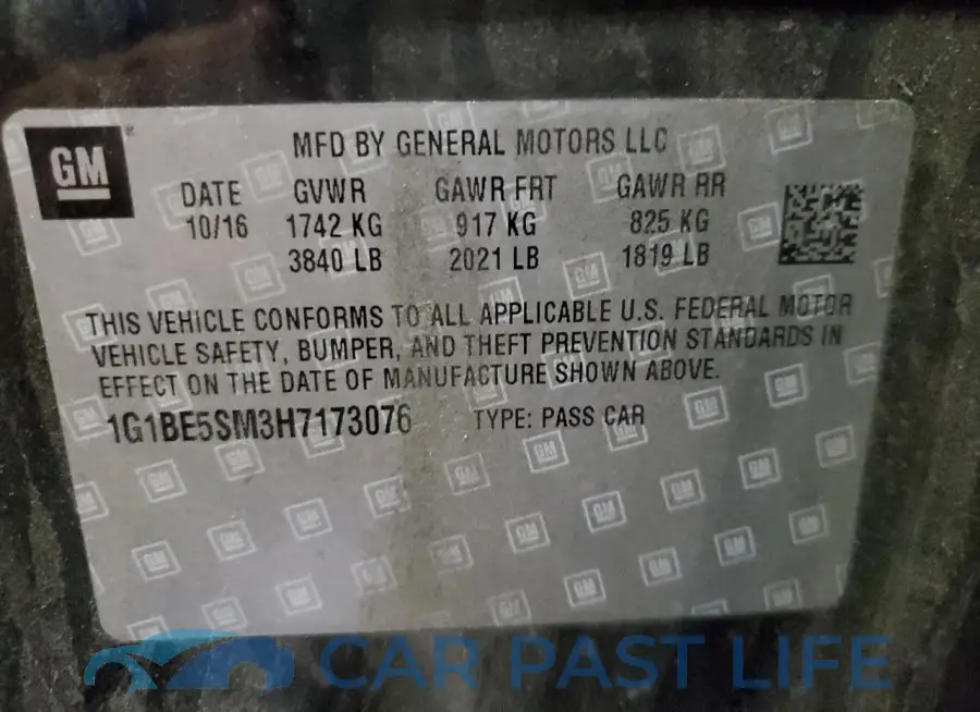 1G1BE5SM3H7173076# 12