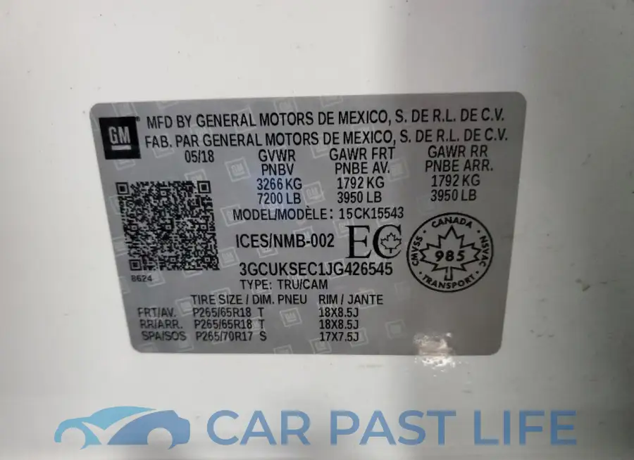 3GCUKSEC1JG426545# 13