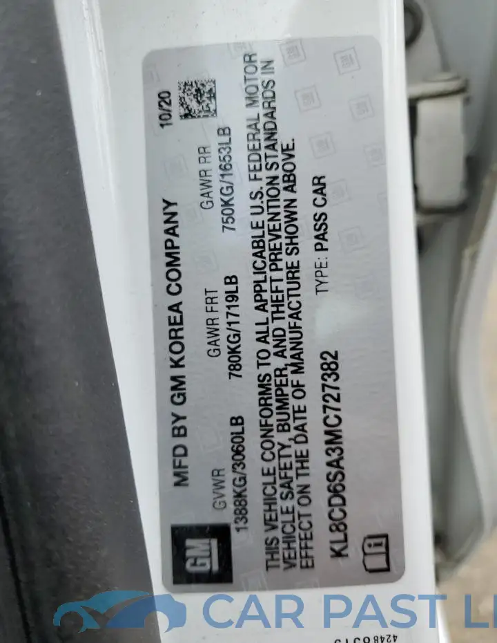 KL8CD6SA3MC727382# 12