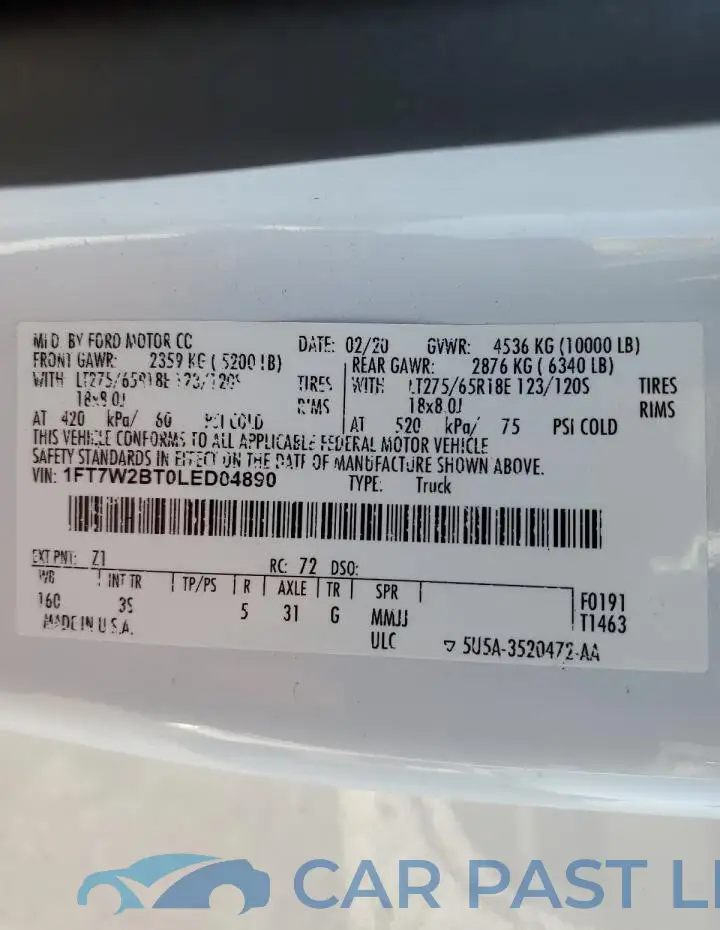 1FT7W2BT0LED04890# 12