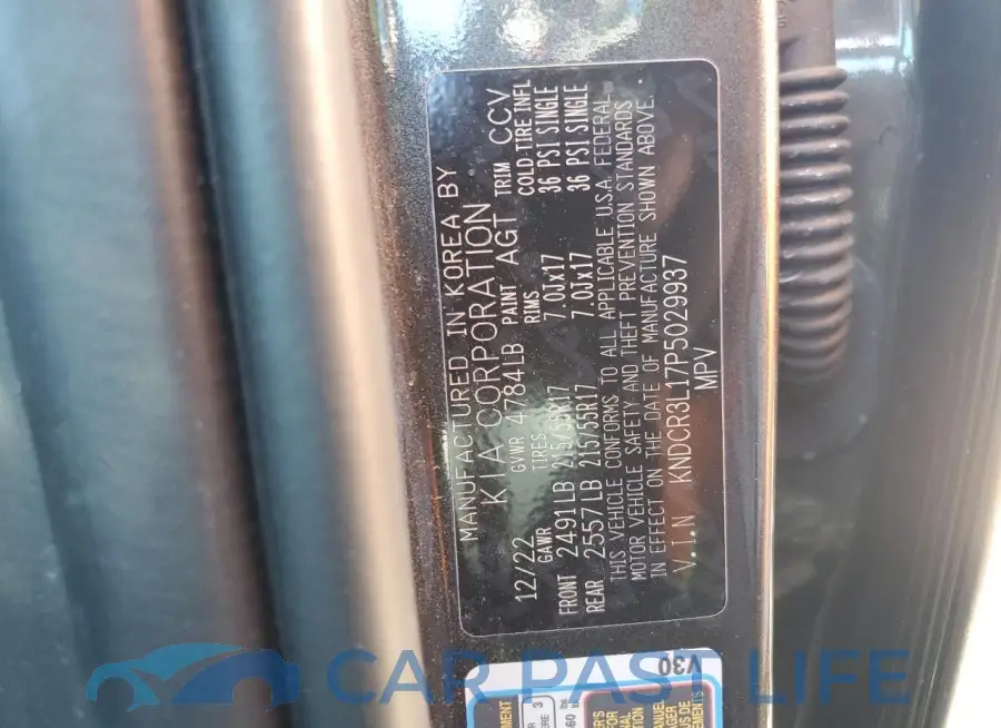 KNDCR3L17P5029937# 13
