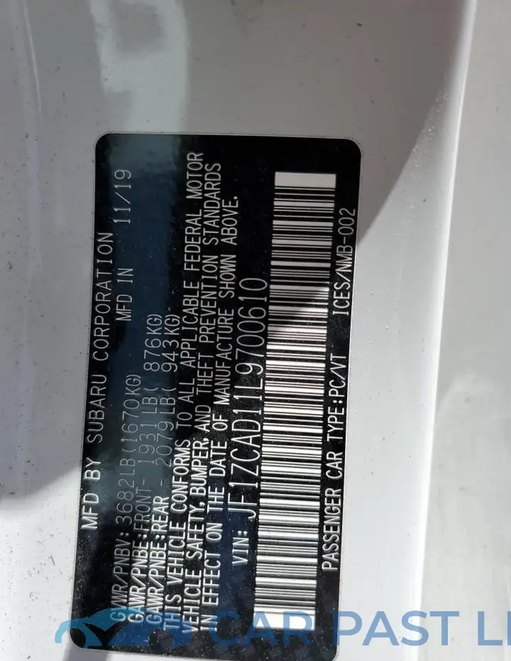 JF1ZCAD11L9700610# 12
