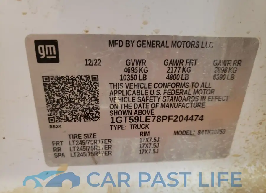 1GT59LE78PF204474# 12