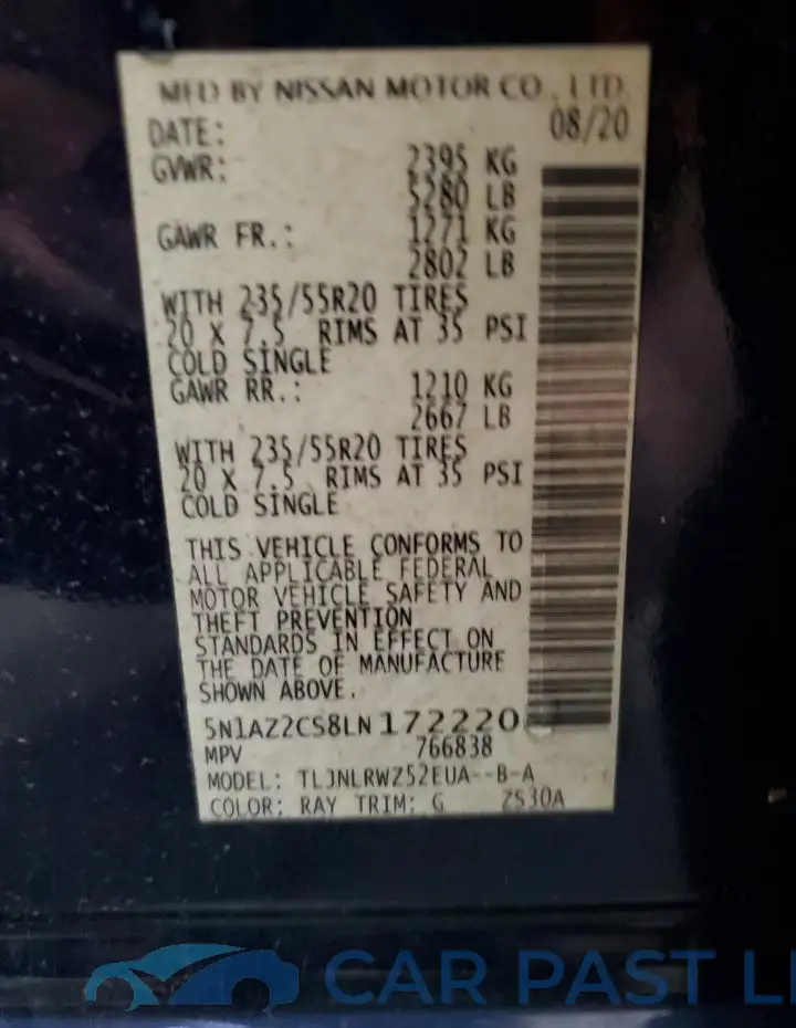 5N1AZ2CS8LN172220# 13