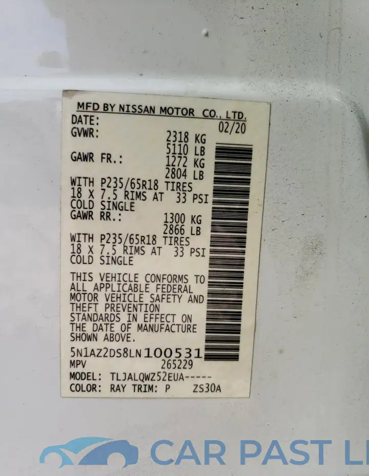 5N1AZ2MJ7KN160046# 13