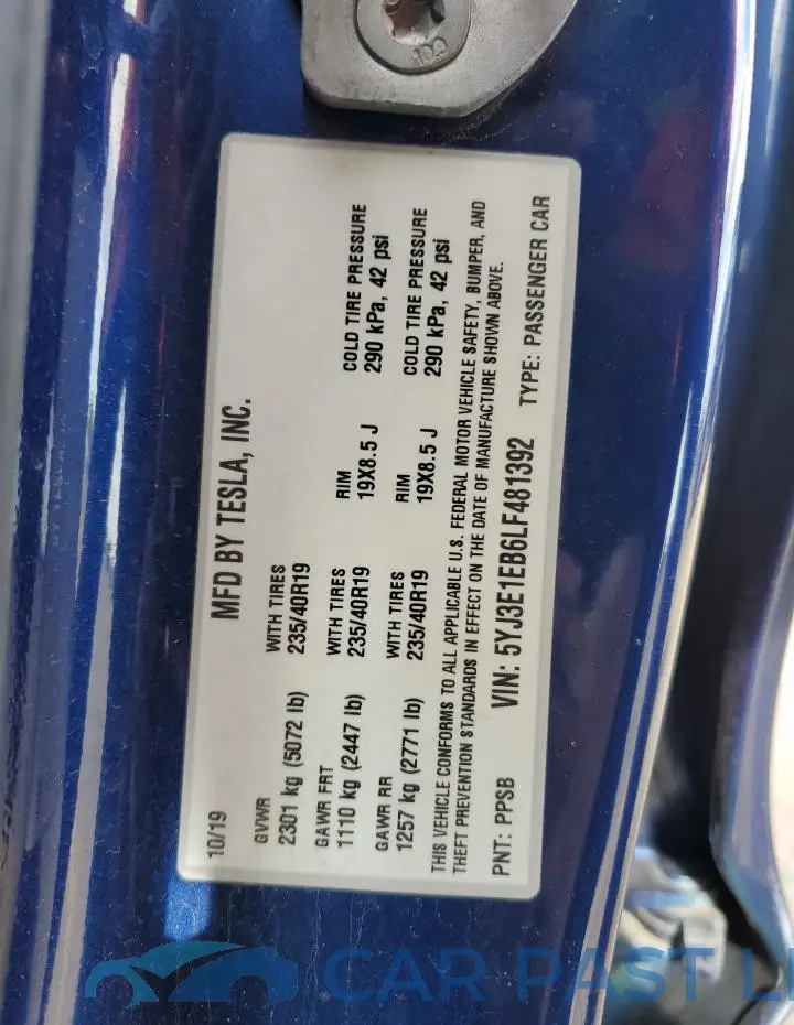 5YJ3E1EB6LF481392# 12