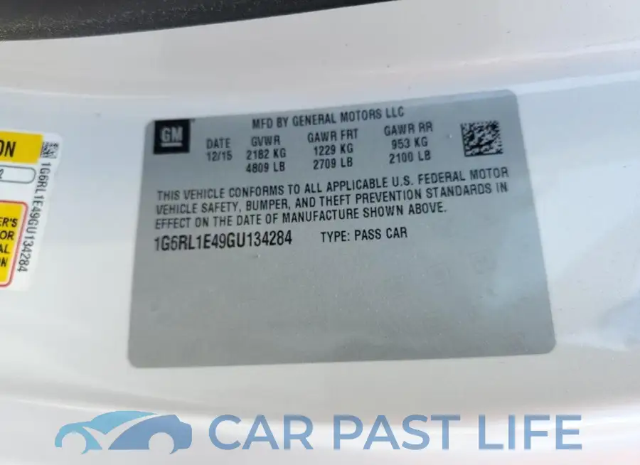1G6RL1E49GU134284# 13