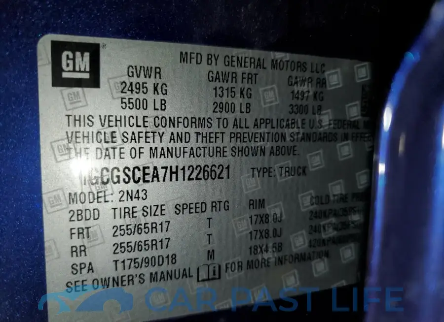 1GCGSCEA7H1226621# 12