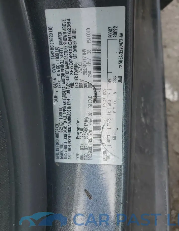 3FADP4GX6GM162364# 13