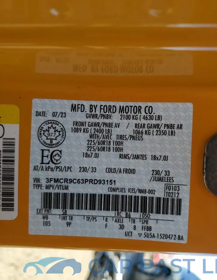 3FMCR9C63PRD93151# 14