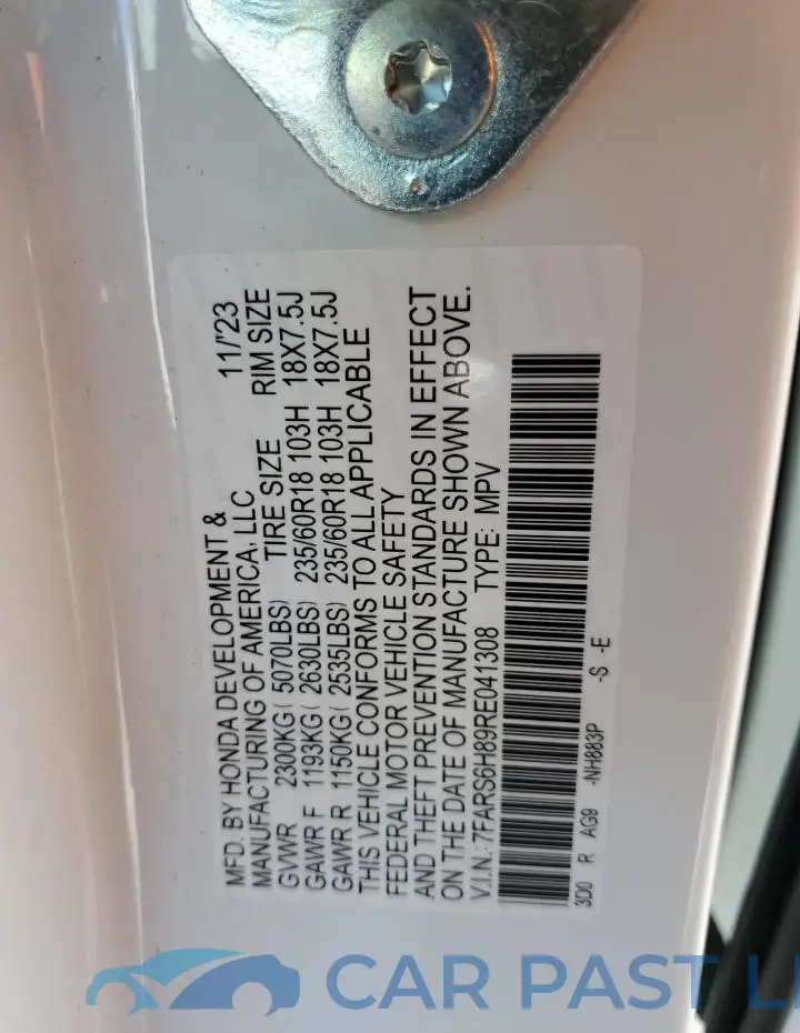 7FARS6H89RE041308# 13