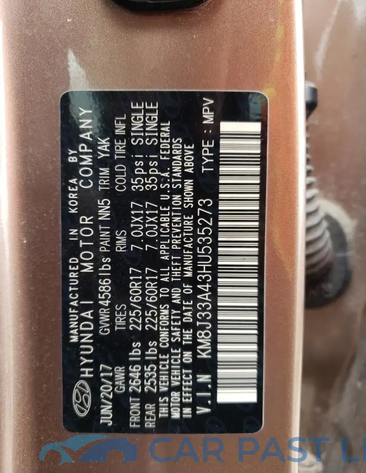 KM8J33A43HU535273# 12