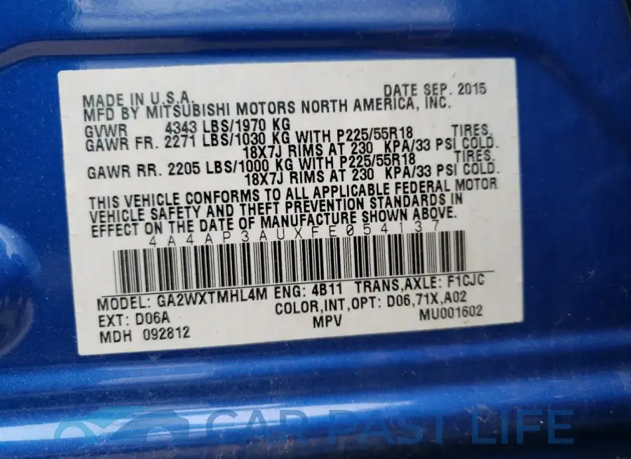 4A4AP3AUXFE054137# 12