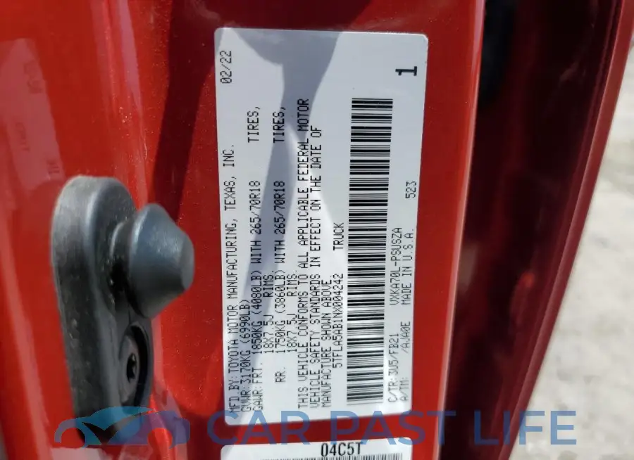 5TFLA5AB1NX004242# 12