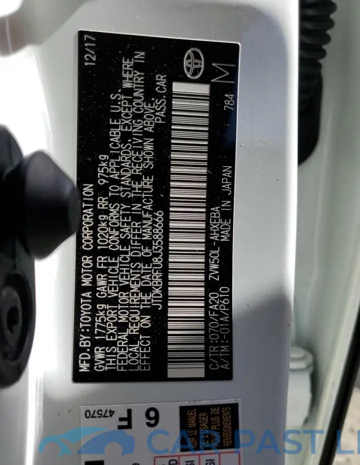 JTDKBRFU8J3588666# 13