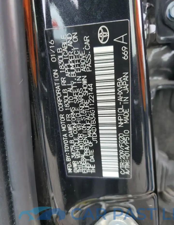 JTDKDTB34G1122144# 12