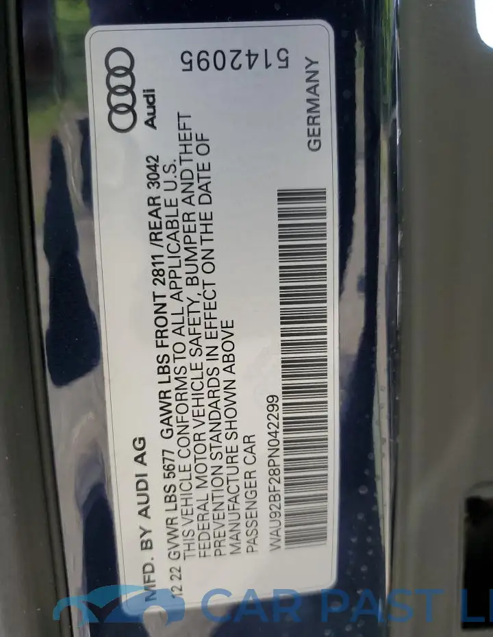 WAU92BF28PN042299# 12