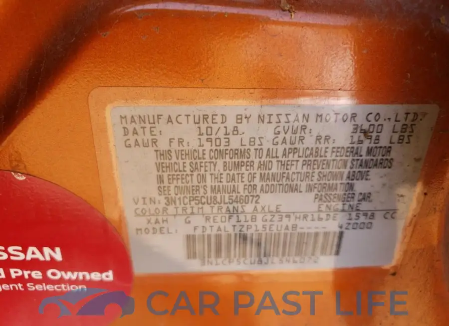 3N1CP5CU8JL546072# 12