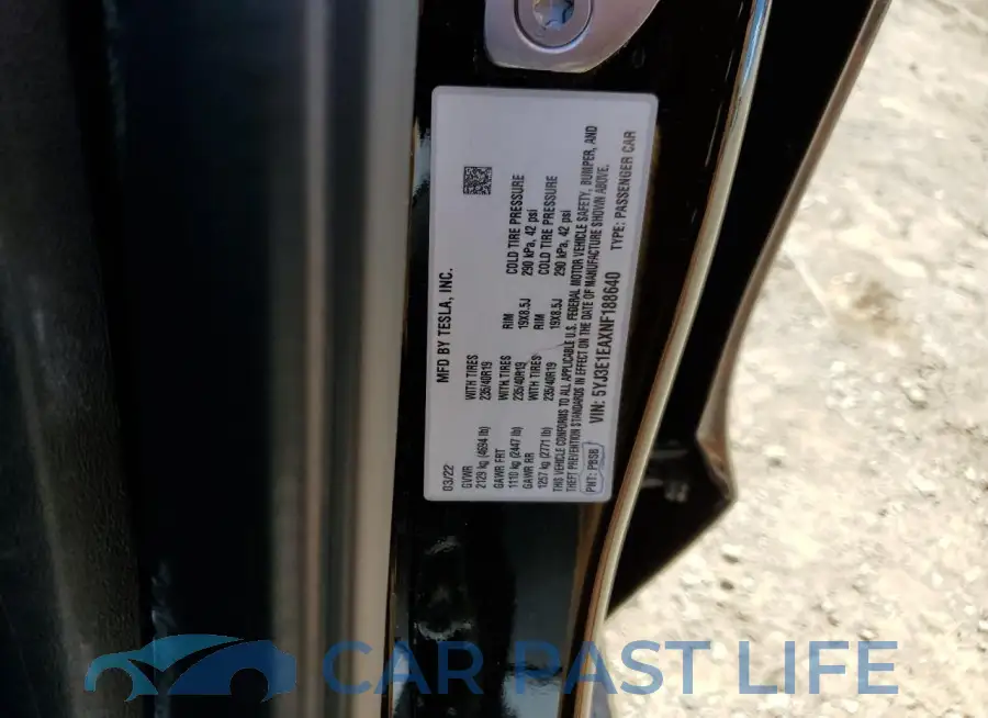 5YJ3E1EAXNF188640# 12